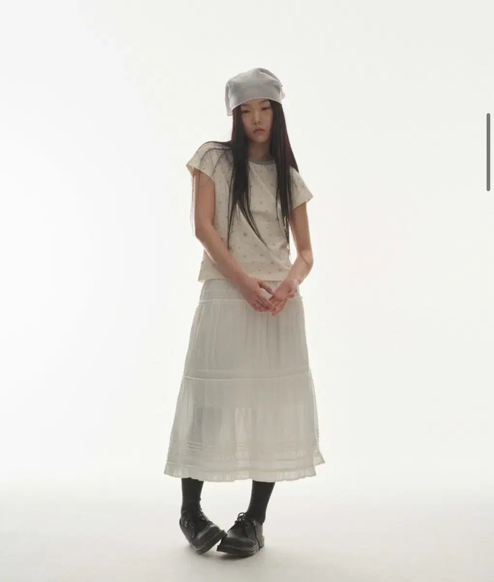코이세이오(COYSEIO) SHIRRING MIDI SKIRT WHITE | 브랜드 중고거래